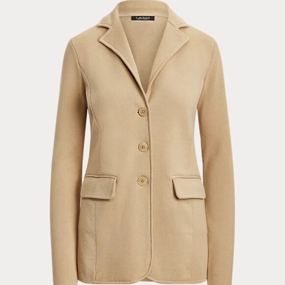 S,Women Clothing Blazers Cotton-Blend Blazer Save your Wishlist Lauren - Picture 1 of 5